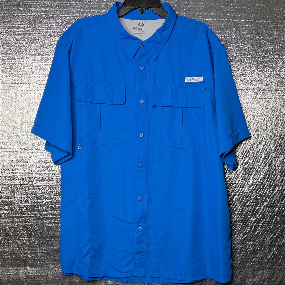 Realtree Men's Vibrant Blue Fishing Casual Shirt